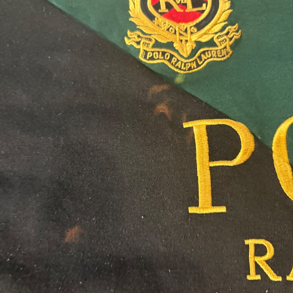 Polo Ralph Lauren Sweatshirt Mens 4XB Black Green Sash Big Pony Crest Pullover - Picture 6 of 10